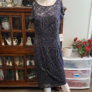 Nordstrom Midnight Blue Sequin Midi Dress